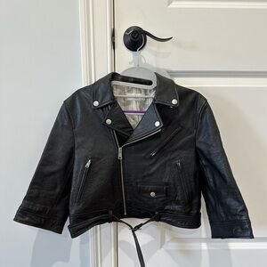AR Leather Moto Jacket Size 4